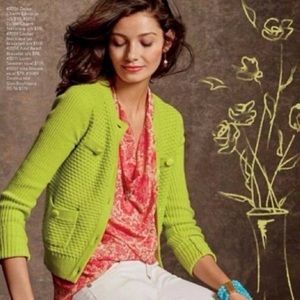 Cabi Loren Cardigan Sweater Chartreuse Style #5011